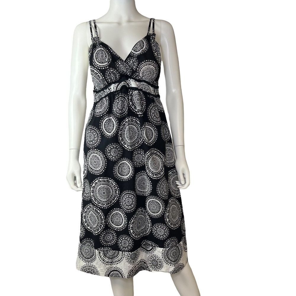 Mimi Maternity Sleeveless Black & White Empire Waist Dress Size S (J10214)